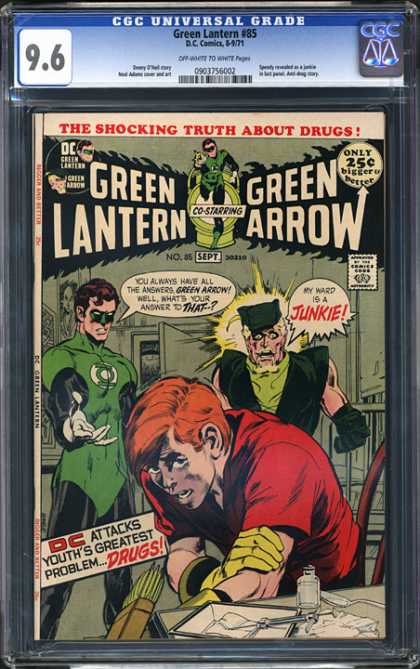 CGC Graded Comics - Green Lantern #85 (CGC) - Green Lantern - Green Arrow - Junkie - Dc Attacks Youths Greatest Problem Drugs - The Shocking Truth About Drugs