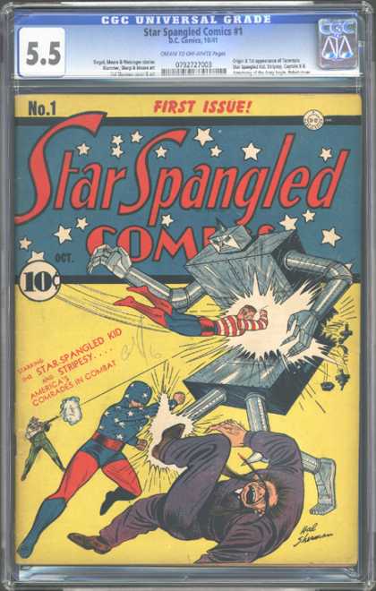 CGC Graded Comics - Star Spangled Comics #1 (CGC) - Star Spangled Kid - Stripesy - Star Spangled Comics - Robot - First Issue