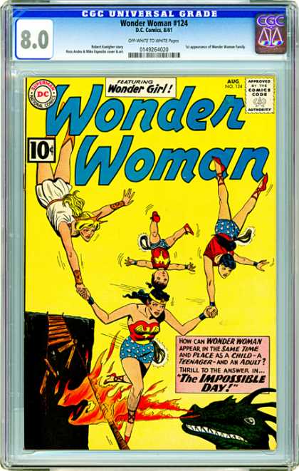 CGC Graded Comics - Wonder Woman #124 (CGC) - Wonder Owman - Wonder Girl - August - 124 - The Impossible Day