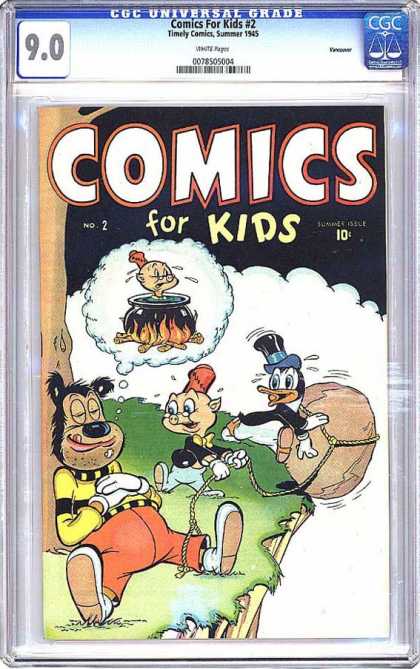 CGC Graded Comics - Comics For Kids #2 (CGC) - Nice Picture - Dreaming - Throwing Stone - Huge Plane - Funny Figures