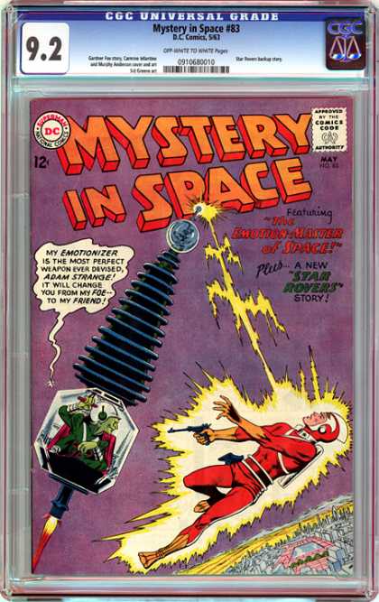 CGC Graded Comics - Mystery in Space #83 (CGC) - Star Rovers - Emotionizer - Lightning - Adam Strange - Weapon