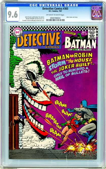 CGC Graded Comics - Detective Comics #365 (CGC) - Batman - The House The Joker Built - Hail Of Bullets - Detective - Gun
