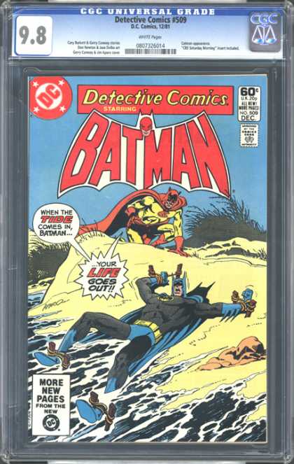 CGC Graded Comics - Detective Comics #509 (CGC) - 60c - All New Wide Pages - No 509 Dec - When The Tide Comes In Batman Your Life Goes Out - More New Pages From The New Dc