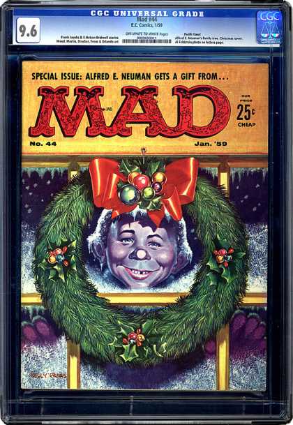 CGC Graded Comics - Mad #44 (CGC) - Jan 59 - Wreath - Holly - Gift - Red Bow