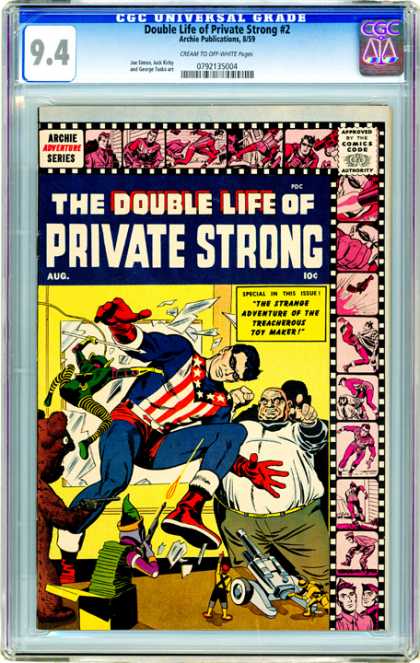 CGC Graded Comics - Double Life of Private Strong #2 (CGC) - Private Strong - Double Life - Film Strip - Mask - Fat Man