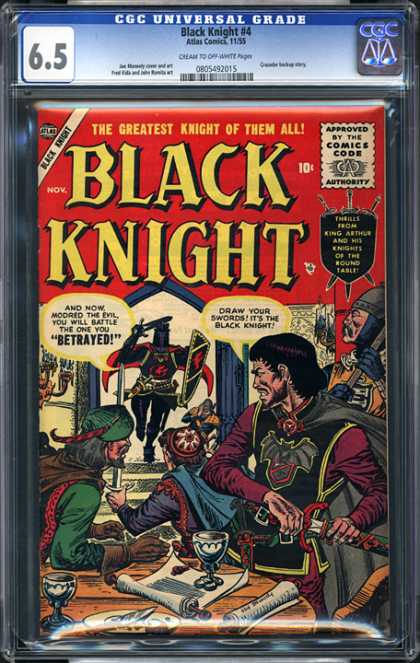 CGC Graded Comics - Black Knight #4 (CGC) - Black Knight - Atlas Comics - 65 - Approved By The Comics Code Authority - Betrayed