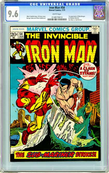 CGC Graded Comics - Iron Man #54 (CGC) - This Is It A Clash Of Titans Nuff Said - Pier - Punch - Water - The Sub-mariner Strikes