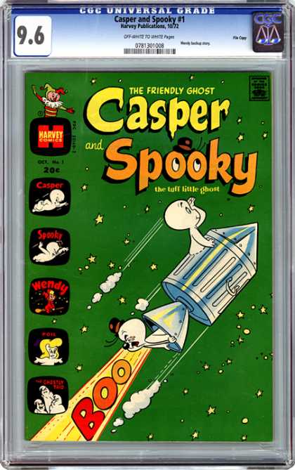 CGC Graded Comics - Casper and Spooky #1 (CGC) - Casper And Spooky - Friendly Ghost - Green - Harvey Comics - Wendy