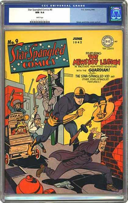 CGC Graded Comics - Star Spangled Comics #9 (CGC) - Newsboy Legion - Guardian - Star-spangled Kid - Tank - Tommy Gun