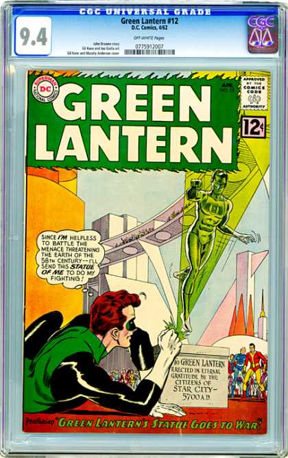 CGC Graded Comics - Green Lantern #12 (CGC) - Star City - Future - 58th Century - Statue - Fighting