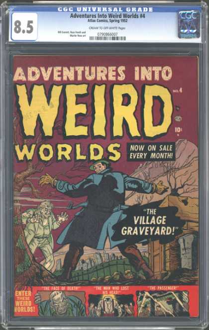 CGC Graded Comics - Adventures Into Weird Worlds #4 (CGC) - Weird Worlds - Man - Zombie - Now On Sale Every Month - Graveyard