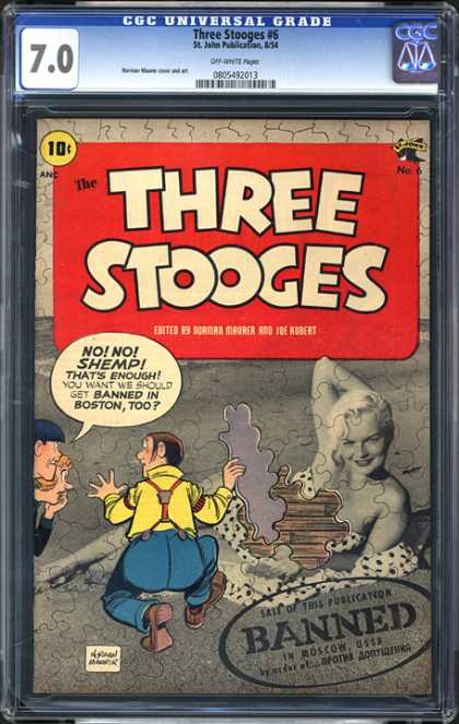 CGC Graded Comics - Three Stooges #6 (CGC) - Three Stooges - Banned - Boston - Joe Kubert - Moscow