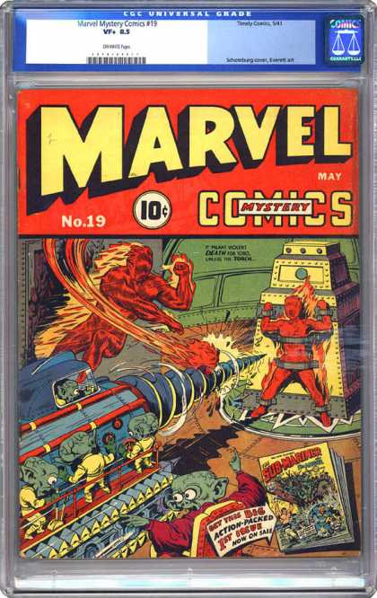 CGC Graded Comics - Marvel Mystery Comics #19 (CGC) - Marvel - Comics - Human Torch - Aliens - Machine