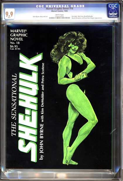 CGC Graded Comics - Marvel Graphic Novel #18 (CGC) - Marvel - She-hulk - Muscles - Woman - Bathing Suit
