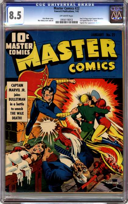 CGC Graded Comics - Master Comics #22 (CGC) - Captain Marvel Jr - Bulletman - The Wax Death - No 22 - January Issue