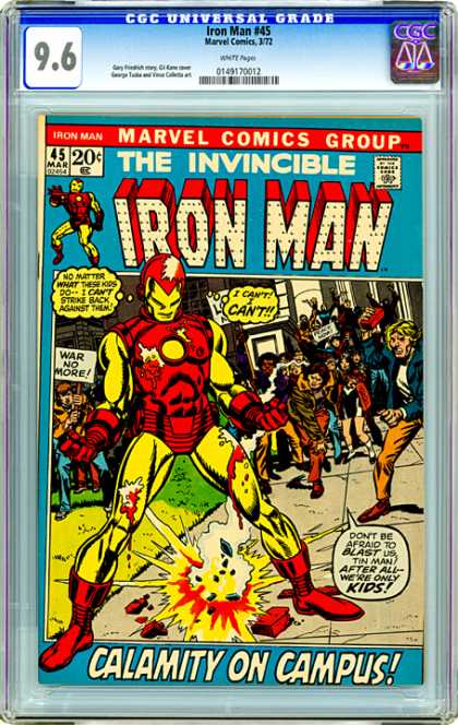 CGC Graded Comics - Iron Man #45 (CGC) - Campus Protest - Super Hero - Super Villian - Invincible - War Protest