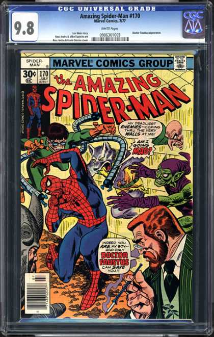 CGC Graded Comics - Amazing Spider-Man #170 (CGC) - Marvel Comics Group - Spiderman - Approved By The Comics Code Authority - 170 July - Spectacle