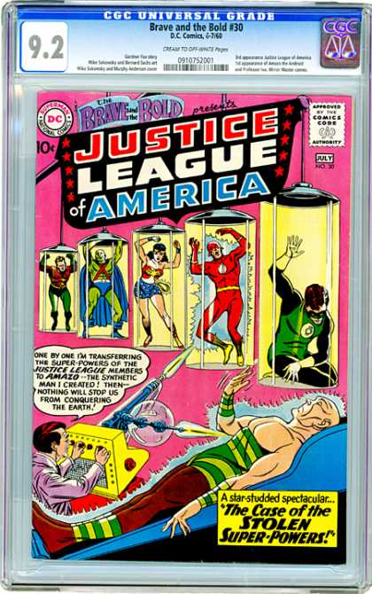 CGC Graded Comics - Brave and the Bold #30 (CGC) - Amazo - Wonder Woman - Flash - Green Lantern - Super-powers