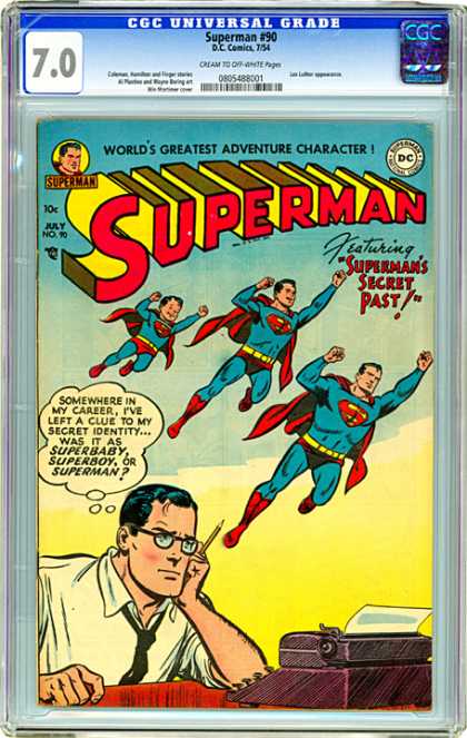 CGC Graded Comics - Superman #90 (CGC) - Superman - Superbaby - Superboy - Supermans Secret Past - Typewriter
