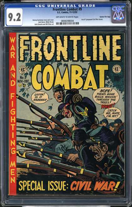 CGC Graded Comics - Frontline Combat #9 (CGC) - Cgc Universal Grade - War And Fignting Men - Special Issue - Civil War - Catch Memateim Hit