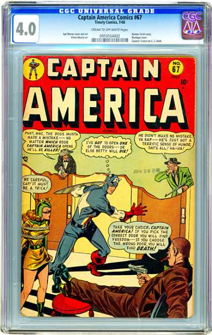 CGC Graded Comics - Captain America Comics #67 (CGC) - Captain America - No67 - Gun - Cap - Rope