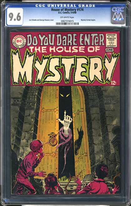 CGC Graded Comics - House of Mystery #174 (CGC) - Index Finger Up - Eyes In Doors - Skeleton Hand - Children Come In - Castle