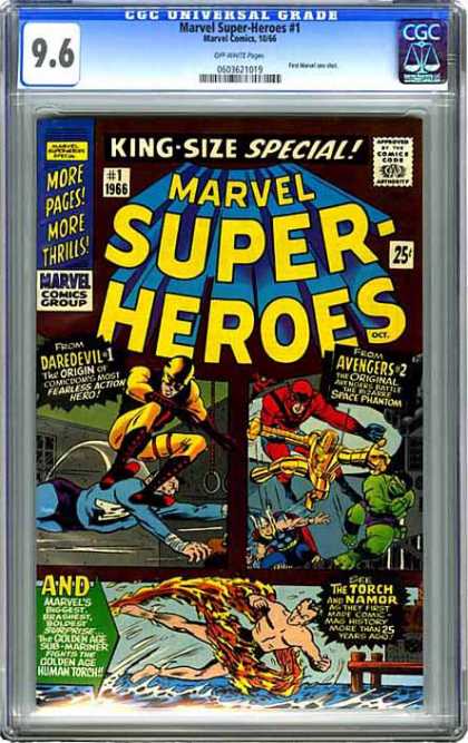 CGC Graded Comics - Marvel Super-Heroes #1 (CGC) - Daredevil - Avengers - Sub-mariner - Namor - Human Torch