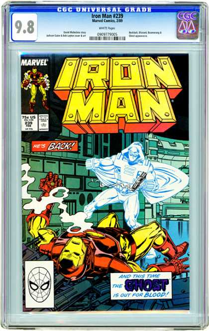 CGC Graded Comics - Iron Man #239 (CGC) - Iron Man - Marvel - The Ghost - Smoke - Blood