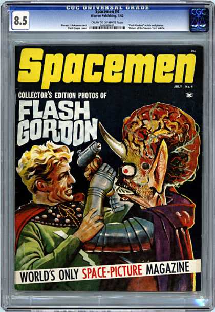 CGC Graded Comics - Spacemen #4 (CGC) - Alien - Gun - Flash Gordon - Space Picture Magazine - Huge Brain