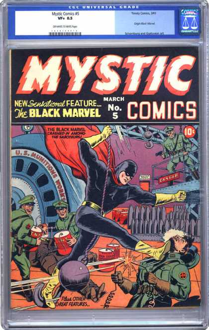 CGC Graded Comics - Mystic Comics #5 (CGC) - Mystic Comics - The Black Marvel - New Sensational Feature - Costume - Soldiers