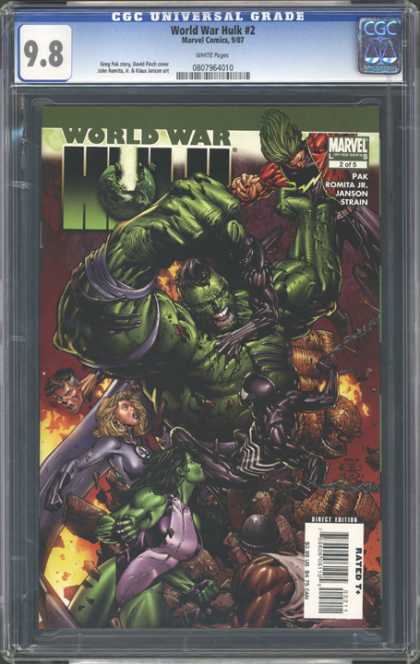 CGC Graded Comics - World War Hulk #2 (CGC) - Green Man - Fist - Fight - World War - Woman