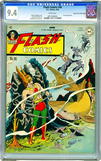 CGC Graded Comics - Flash Comics #96 (CGC) - 52 Page Magazine - Menataur - Shark - Mask - Chains