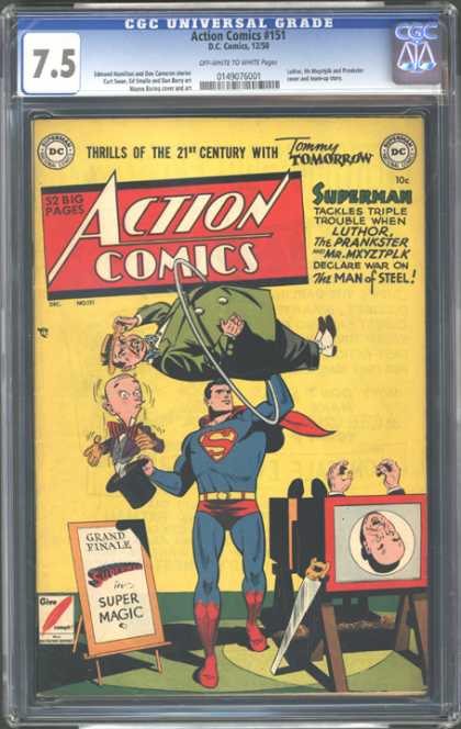 CGC Graded Comics - Action Comics #151 (CGC) - Superman - Luthor - Prankster - Mr Mxyztplk - Man Of Steel