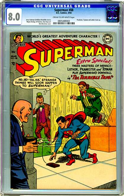 CGC Graded Comics - Superman #88 (CGC) - The Terrible Trio - Luther - Prankster - Toyman - Superman