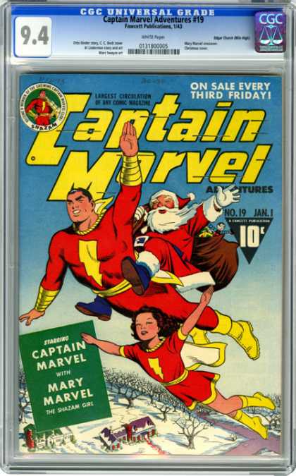 CGC Graded Comics - Captain Marvel Adventures #19 (CGC) - Santa Claus - Marvel Comics - Adventure - Saving Christmas - Toys