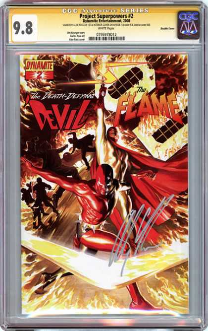 CGC Graded Comics - Project Superpowers #2 (CGC) - Devil - Fire - Red Cape - Boomerang - Lightening Bolts