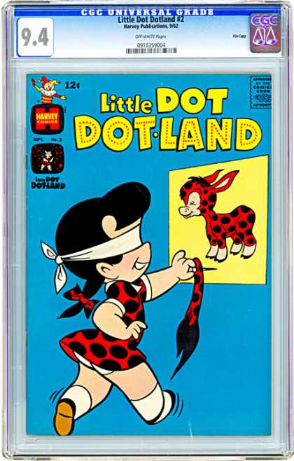 CGC Graded Comics - Little Dot Dotland #2 (CGC) - Little Dot - Pin The Tail On The Donkey - Blindfold - Donkey - Games