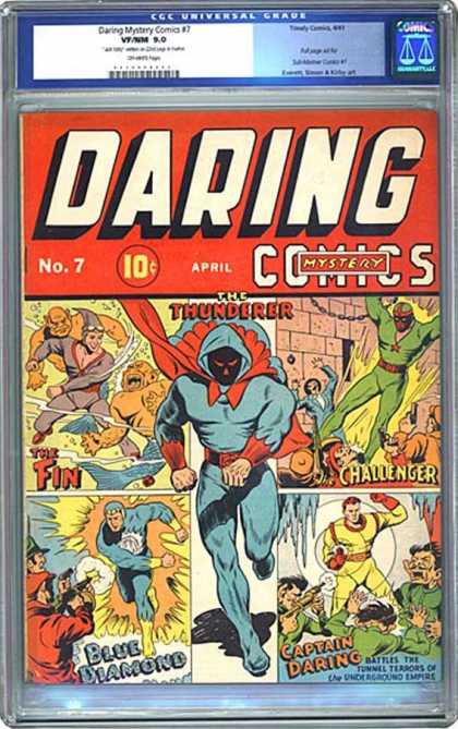CGC Graded Comics - Daring Mystery Comics #7 (CGC) - Thunderer - Fin - Challenger - Blue Diamond - Captain Daring