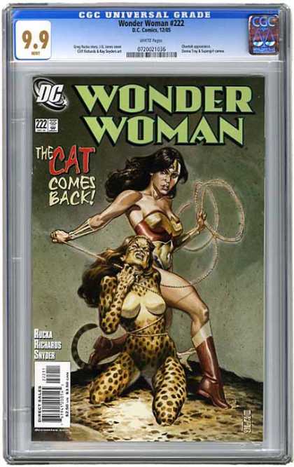 CGC Graded Comics - Wonder Woman #222 (CGC) - Black Hair - The Cat Comes Back - 222 - Dc Comics - Snyder