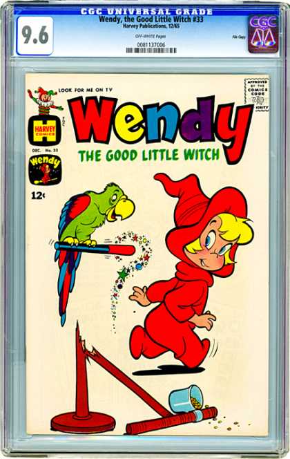 CGC Graded Comics - Wendy, the Good Little Witch #33 (CGC) - How Did You Get My Wand - So Little Red Riding Hood - Yea Im A Bird With A Wand - Good Witch Huh - Run Little Girl
