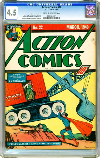 CGC Graded Comics - Action Comics #22 (CGC) - Superman - Action Comics - March 1940 - Steel - Comic Magazine