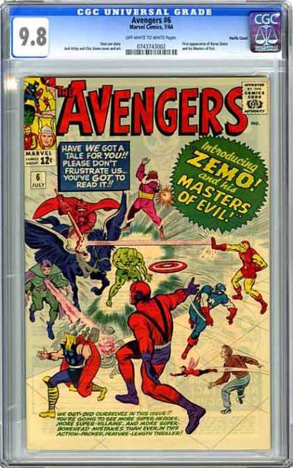 CGC Graded Comics - Avengers #6 (CGC) - Marvel - Red Cape - July 6 - Zemo - Masters Of Evil