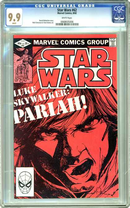 CGC Graded Comics - Star Wars #62 (CGC) - Star Wars - Luke Skywalker - Pariah - Face - Marvel
