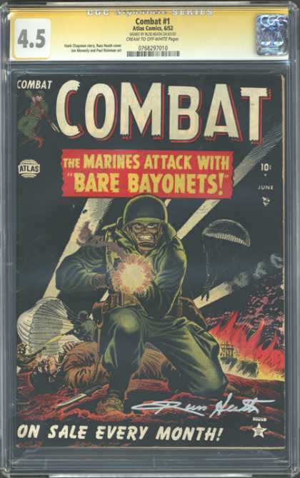 CGC Graded Comics - Combat #1 (CGC) - Combat - The Marines Attack With Bare Bayonets - Soldier - Parachutes - Explosion