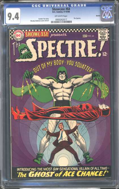 CGC Graded Comics - Showcase #64 (CGC) - Spectre - Out Of My Body You Squatter - The Ghost Of Ace Chance - Levitating Man - Green Mask