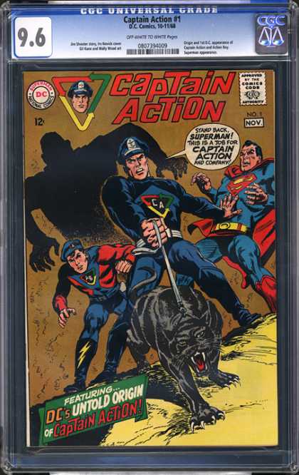 CGC Graded Comics - Captain Action #1 (CGC) - Superman - Captain Action - Black Panther - Shadow - Origin