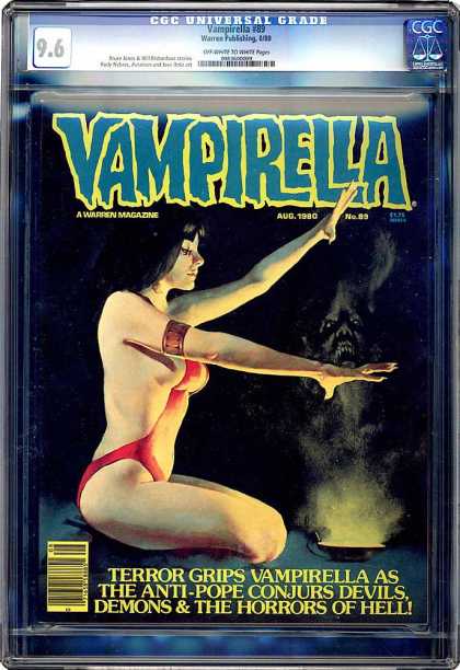 CGC Graded Comics - Vampirella #89 (CGC) - Conjurs Devils - Red Arm Band - Horrors Of Hell - Meditating - Terror Grips