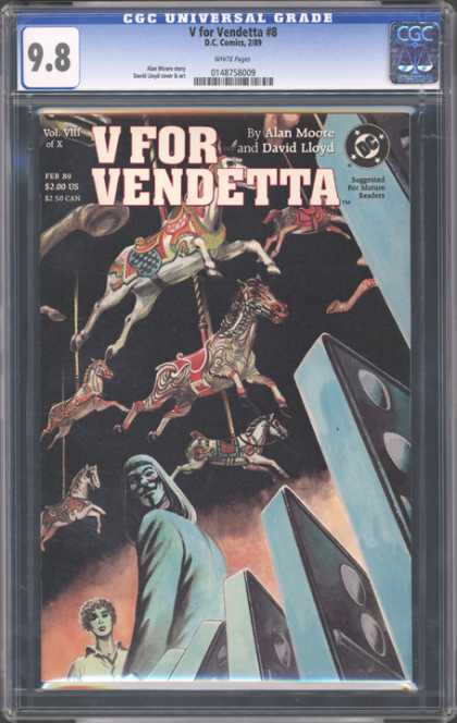 CGC Graded Comics - V for Vendetta #8 (CGC) - V For Vendetta - Mask - Carousel - Dc - Domino