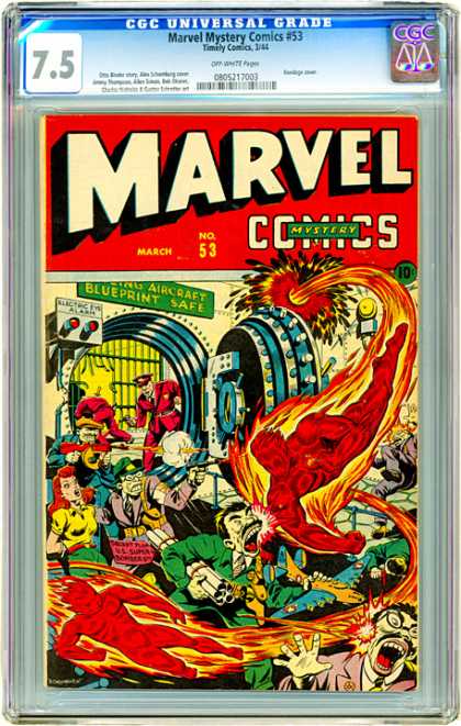 CGC Graded Comics - Marvel Mystery Comics #53 (CGC) - Fire - Police - People - Spin - Red