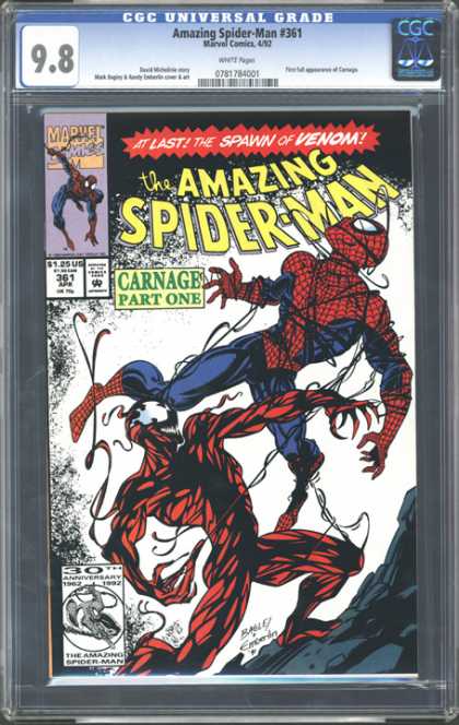 CGC Graded Comics - Amazing Spider-Man #361 (CGC) - Spiderman - Carnage Part One - Marvel - 30th Anniversary - Fight